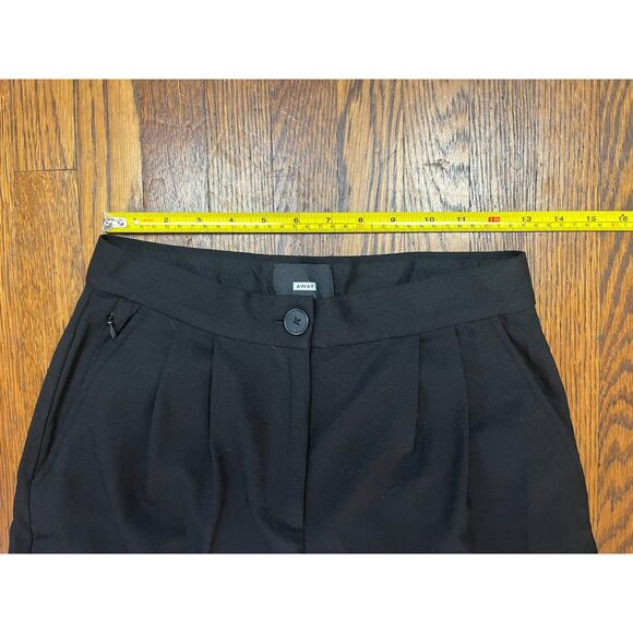 AWAY Black Wool Pleated Barrel Pants Trousers Women's Size 0 - Picture 6 of 9